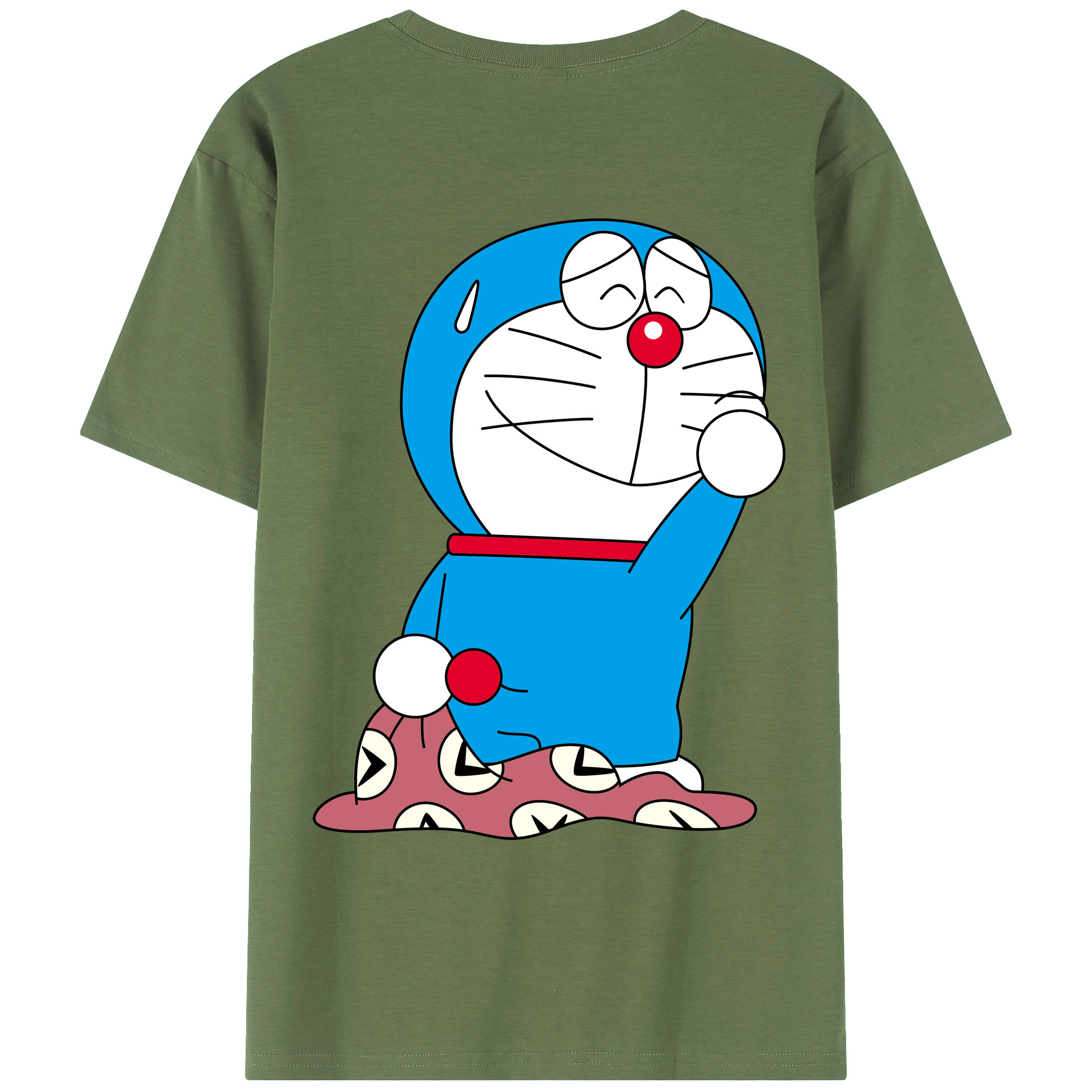 （画像用） ドラえもん Doraemon 綿100％ メンズ半袖Tシャツ（バックプリント） 通気性